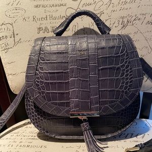 Demellier the midi Venice handbag grey croc effect